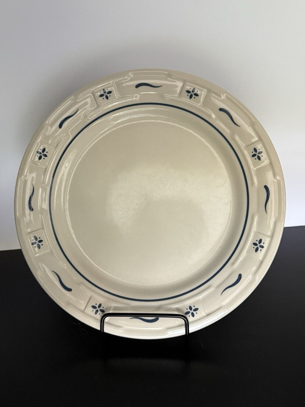 Vintage LONGABERGER Woven Traditions Blue 9” LUNCHEON PLATES USA - 2